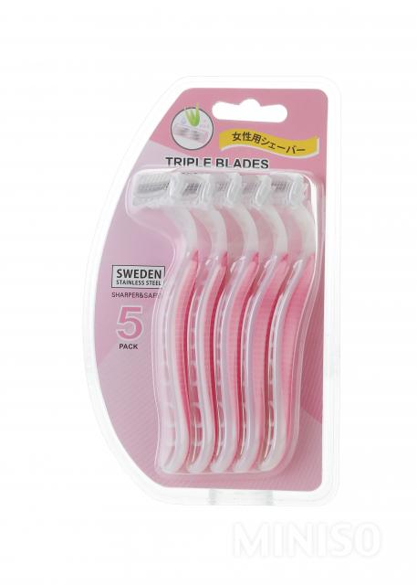 Sharp Triple Blades Disposable Razor for Lady5 Pack