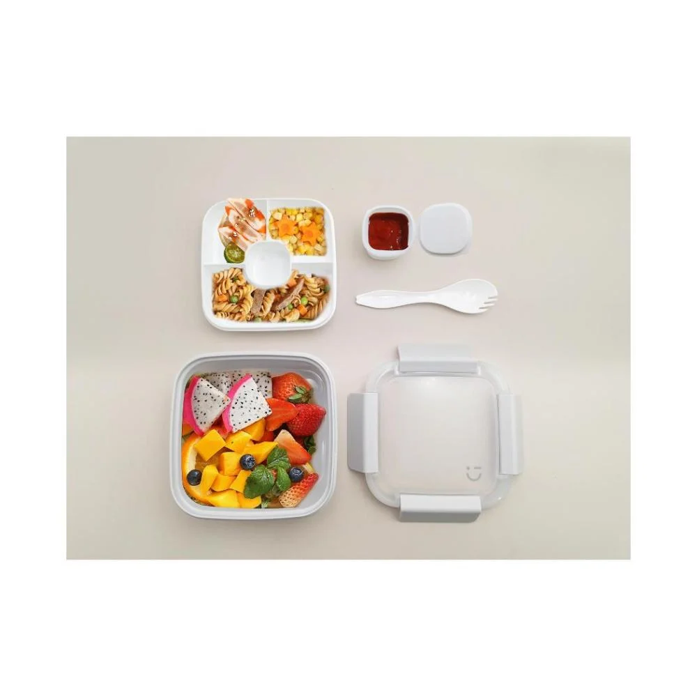 Graceful Series 2 Compartments Salad Container 1.1L(Gray) Graceful Series 2 Compartments Salad Container 1.1L(Gray)