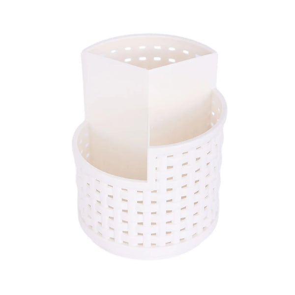 Hollow-Out Imitation Rattan Rotating Pen Holder