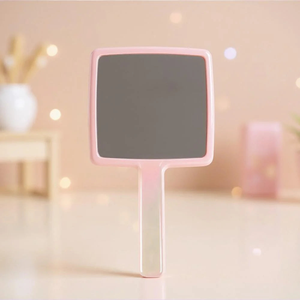Shiny Pink Series Iridescent Ripples Pattern Square Handheld Mirror Shiny Pink Series Iridescent Ripples Pattern Square Handheld Mirror
