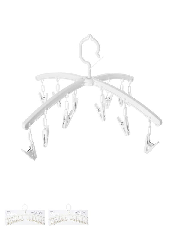 Foldable Clothespin Hanger (White)