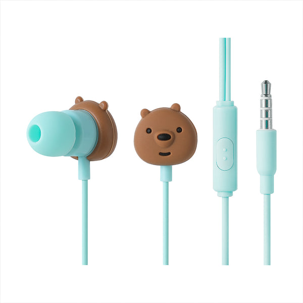 We Bare Bears Collection 4.0 In-ear Earphones with Storage Bag Model: 838?(Green)