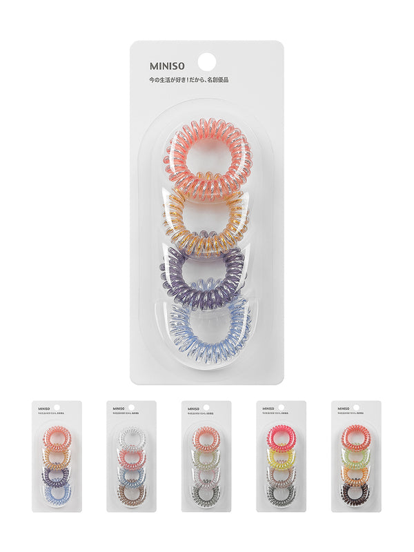 4.0 Colored Spiral Hair Ties (4pcs)