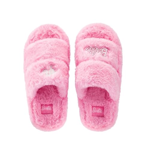 Fancy Barbie Collection Plush Slippers (Pink, 40-41)