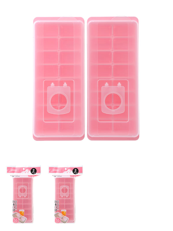 16-Compartment Ice Cube Tray 2 Pack(Pink)