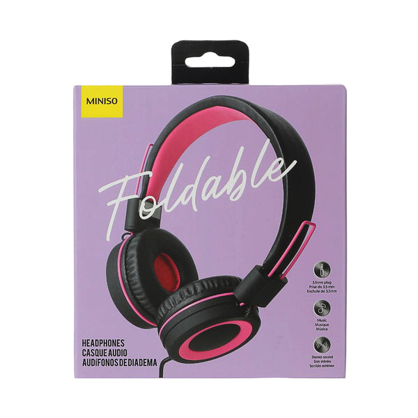 Foldable Head Phone (Pink+Black)