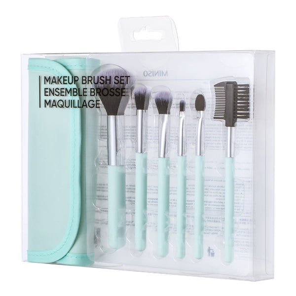 Makeup brush set,pale turquoise