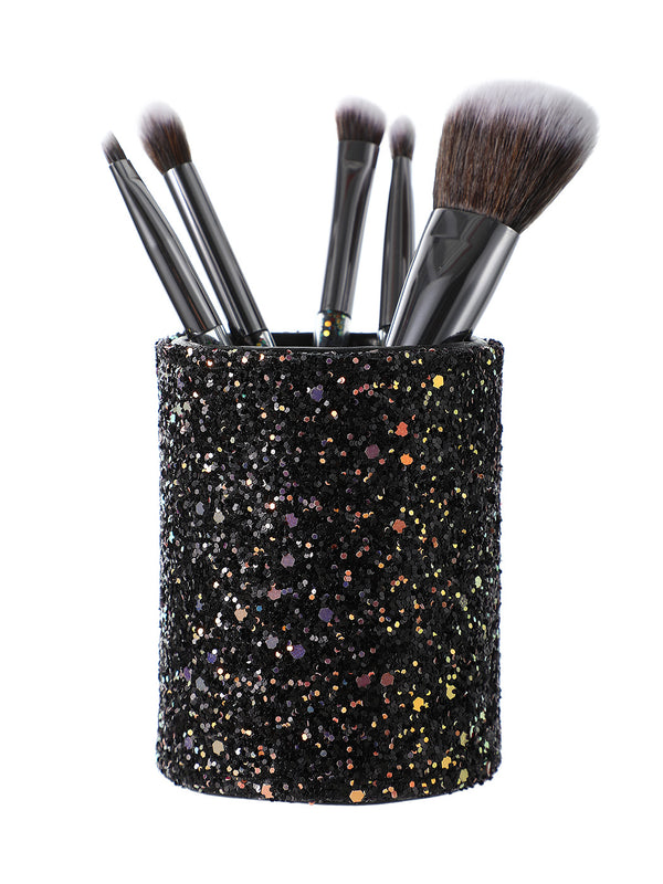 Sparkling Stars Makeup Brush Set in Cylinder Box(6pcs)(Black)