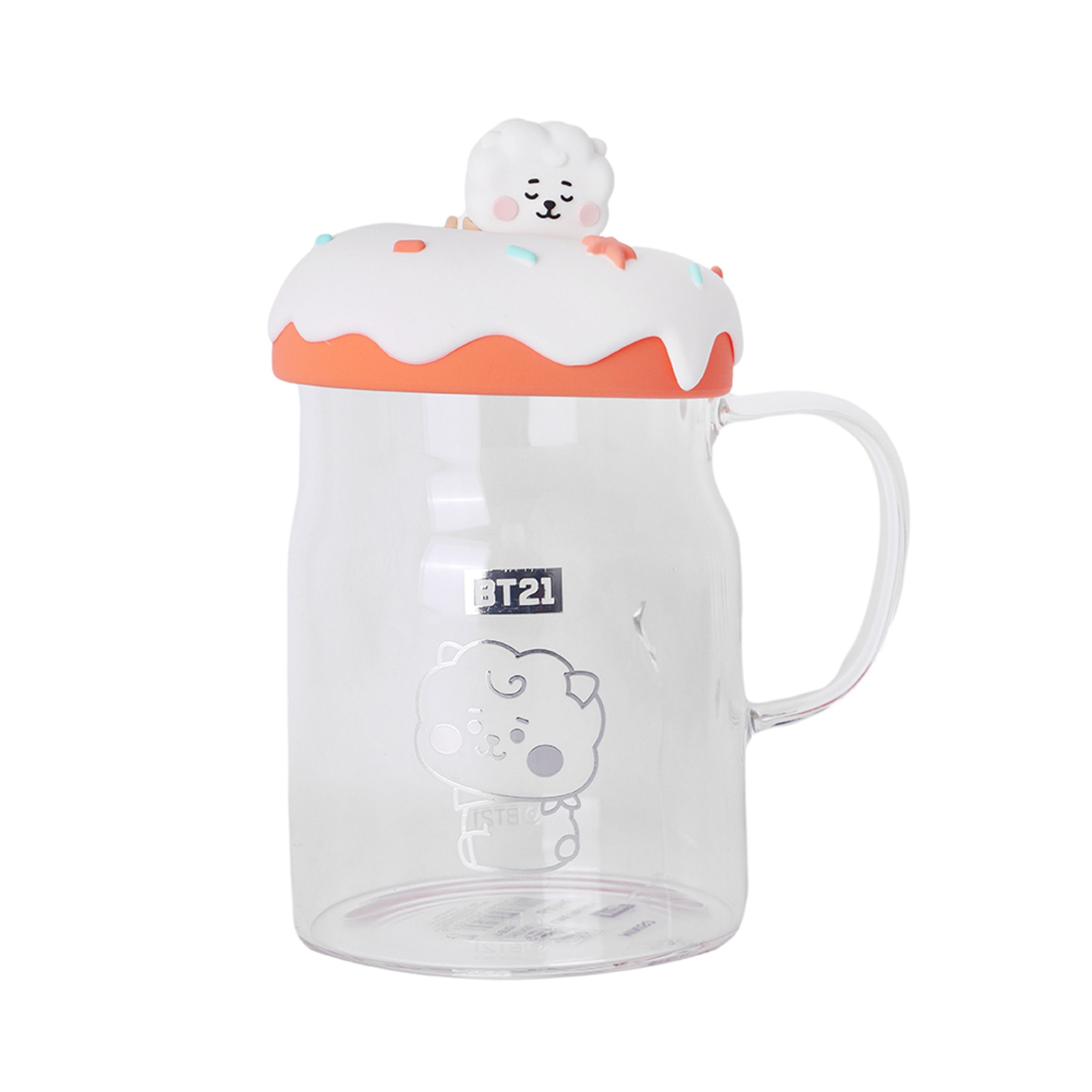 BT21 BABY Collection Glass Mug with Lid & Decoration 640mL (RJ) BT21 BABY Collection Glass Mug with Lid & Decoration 640mL (RJ)