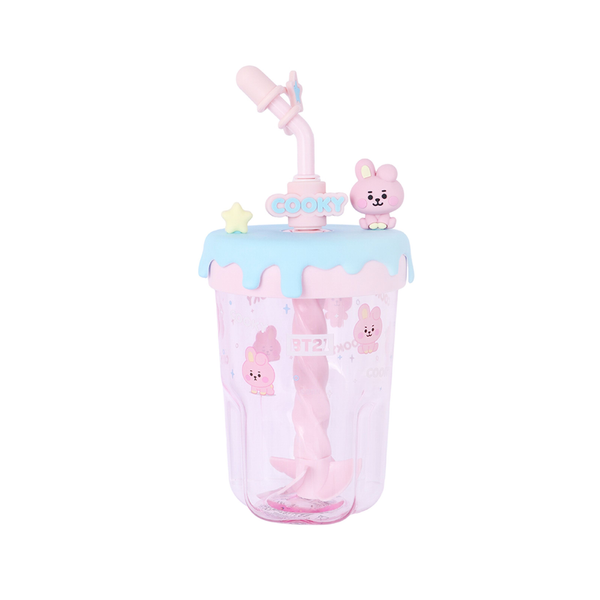 BT21 BABY Collection Plastic Bottle with Stir Straw 560mL (COOKY)