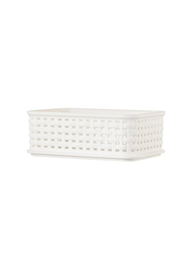 Hollow-Out Imitation Rattan Rectangle Storage Basket (S)