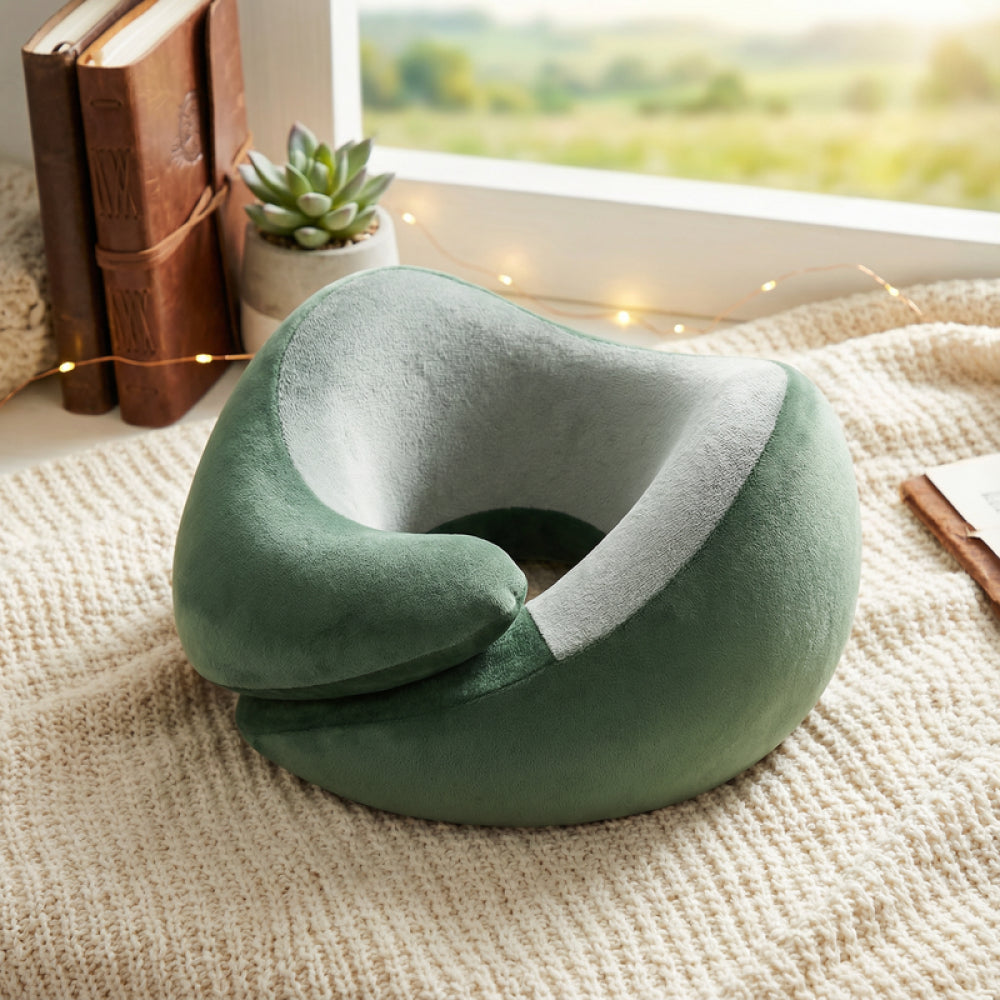 Foldable Neck Pillow with Hook(Green) Foldable Neck Pillow with Hook(Green)
