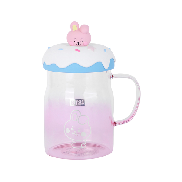 BT21 BABY Collection Glass Mug with Lid & Decoration 640mL (COOKY)