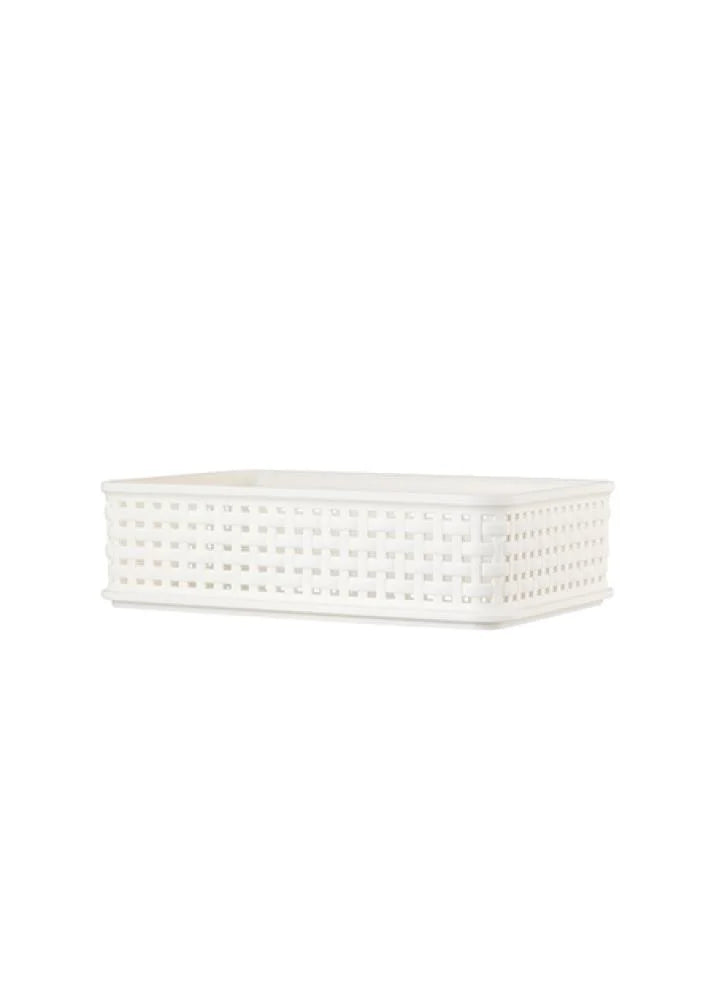 Hollow-Out Imitation Rattan Rectangle Storage Basket (M) Hollow-Out Imitation Rattan Rectangle Storage Basket (M)