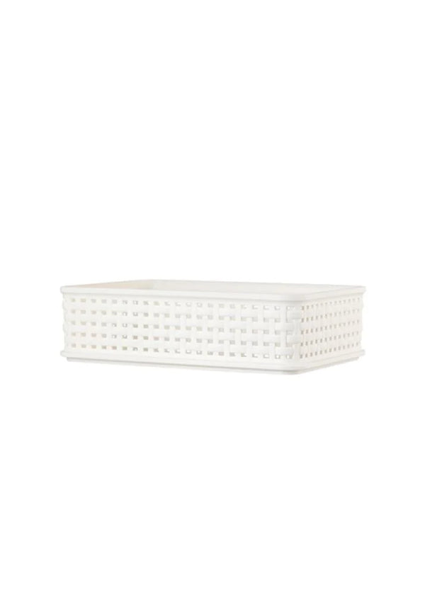 Hollow-Out Imitation Rattan Rectangle Storage Basket (M)