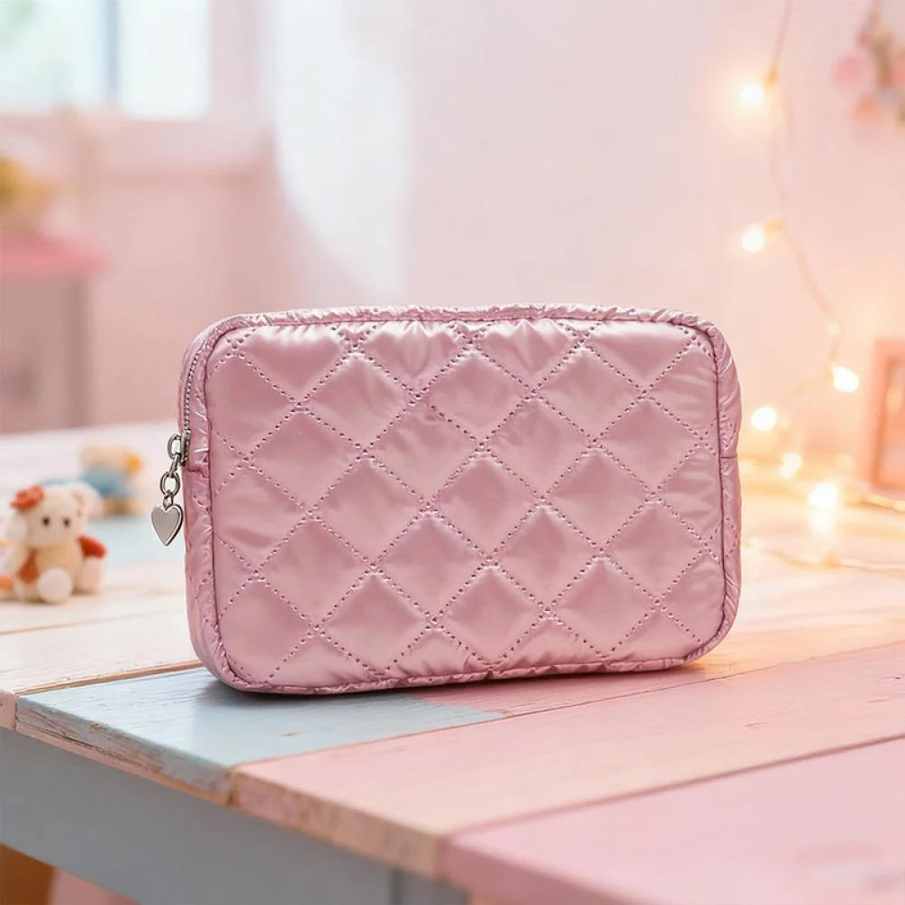 Bowknot Series Diamond Pattern Cosmetic Bag(Pink) Bowknot Series Diamond Pattern Cosmetic Bag(Pink)
