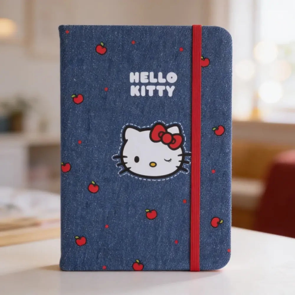 Hello Kitty Denim Collection B6 Hardcover Book with Band (Apple) (80 Sheets)