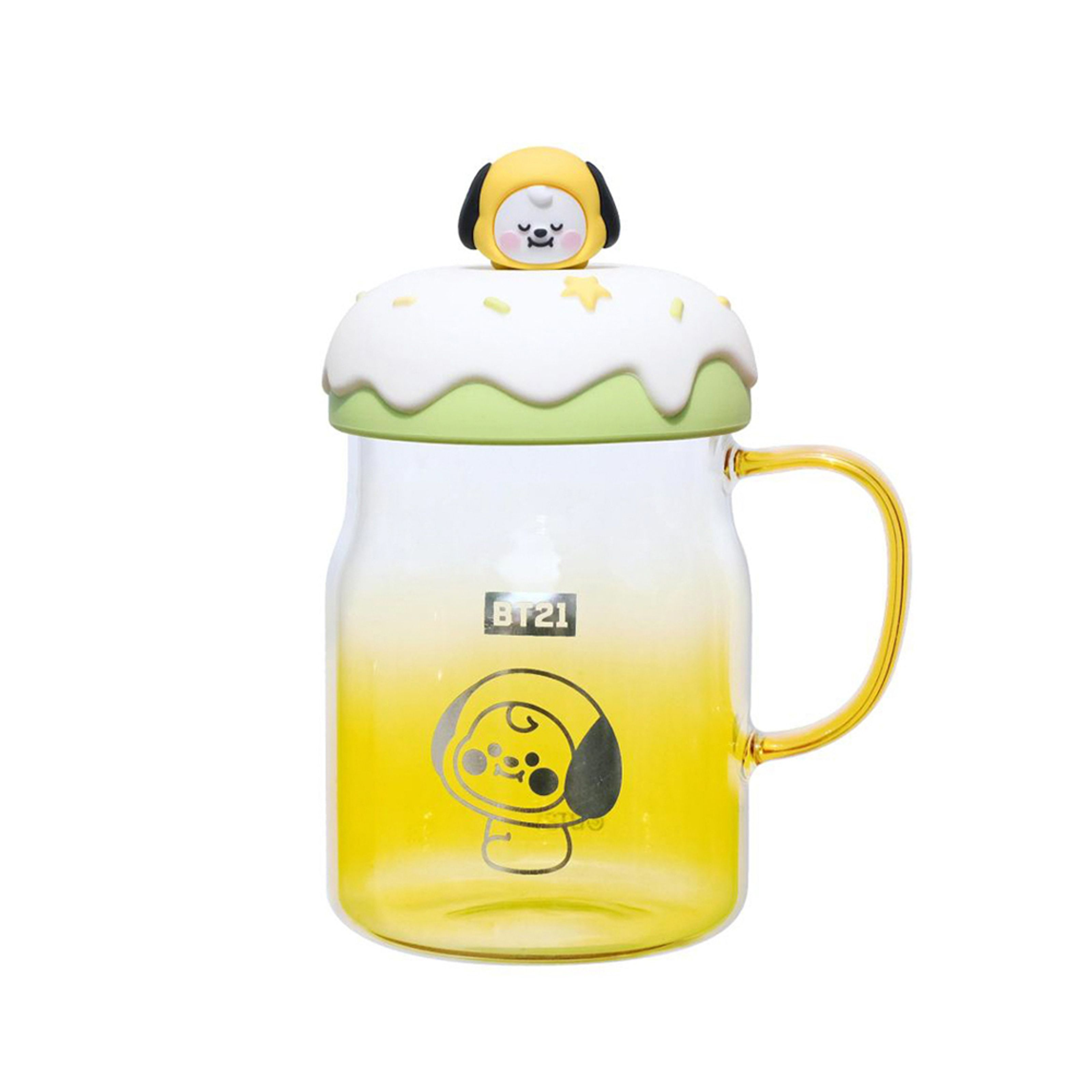 BT21 BABY Collection Glass Mug with Lid & Decoration 640mL (CHIMMY) BT21 BABY Collection Glass Mug with Lid & Decoration 640mL (CHIMMY)