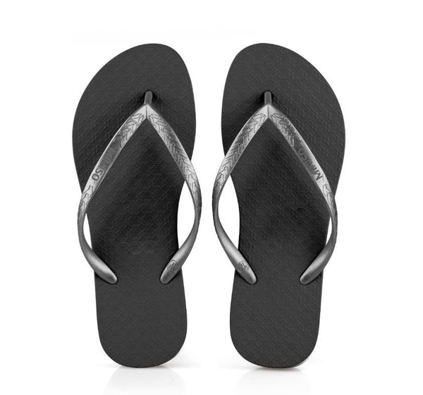 Classic Series Women's Flip Flops (39-40)(Black)