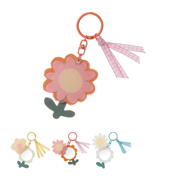 Sunrise Sunflowers Mirror Keychain