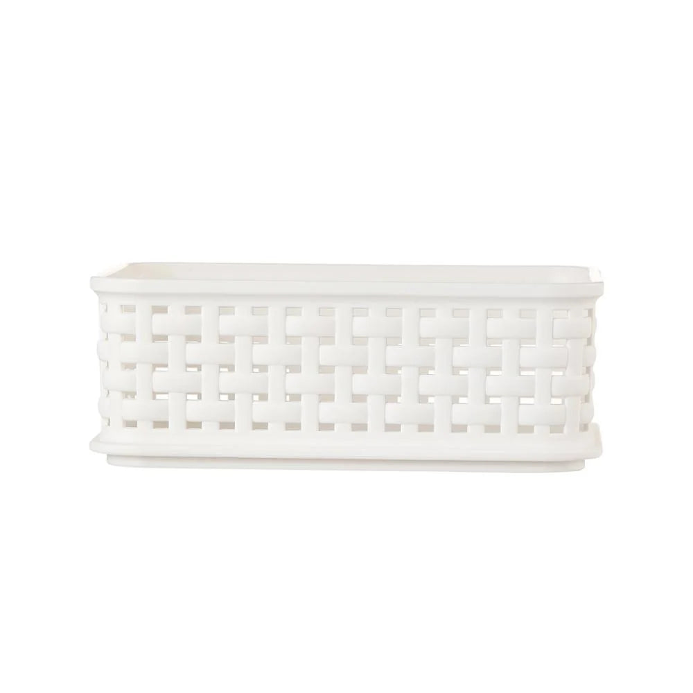 Hollow-Out Imitation Rattan Rectangle Storage Basket (S) Hollow-Out Imitation Rattan Rectangle Storage Basket (S)