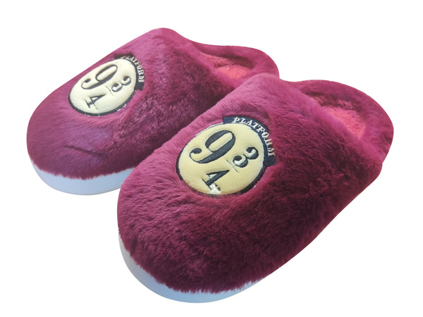 Harry Potter Embroidery Women's Plush Slippers(Red,37-38)