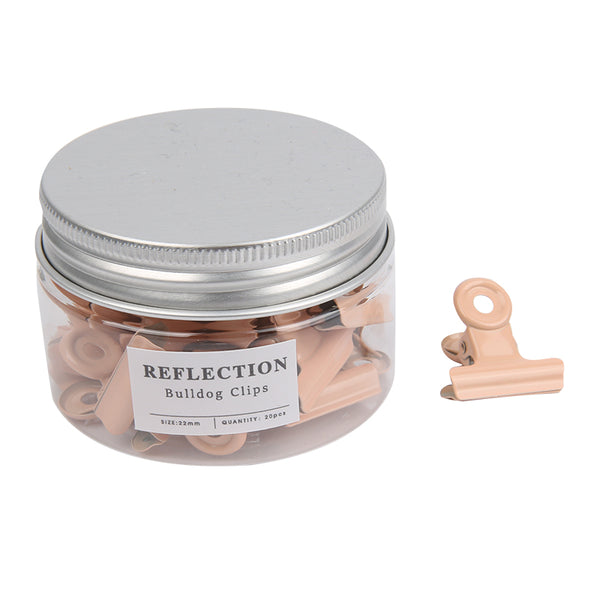 Peach Pink Series 22mm Round-Head Binder Clips (20 Pcs)