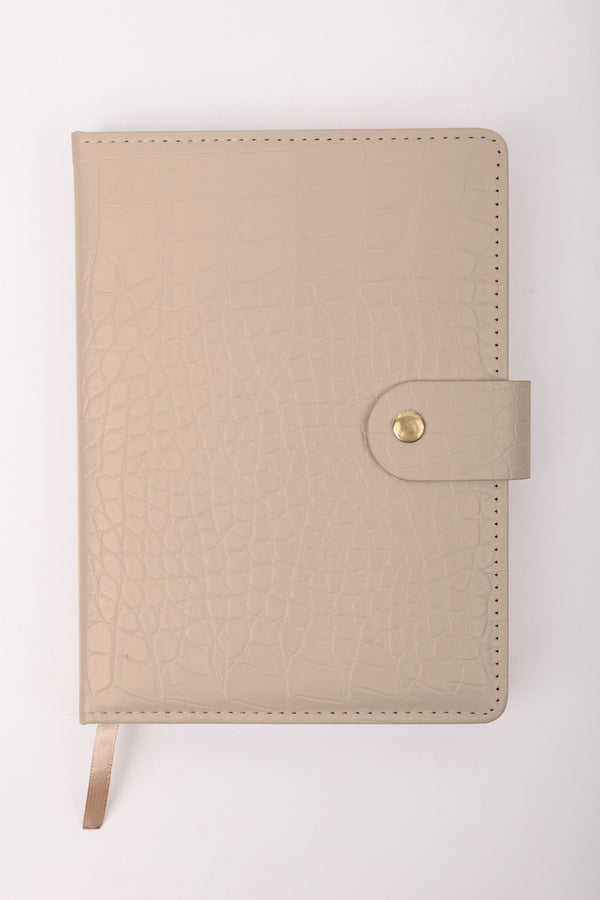 Light Khaki Series B6 PU Cover Imitated Crocodile Leather Hardcover Book (96 Sheets) (PDQ)