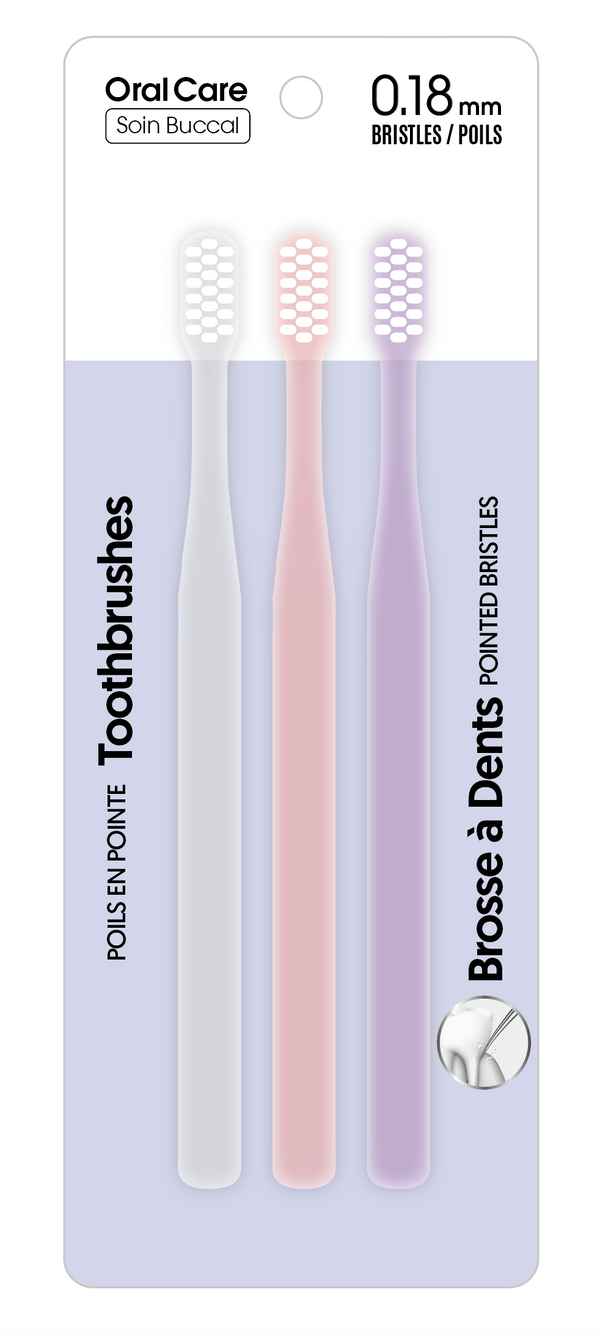 Transparent Soft Bristles Toothbrushes (3 Count)