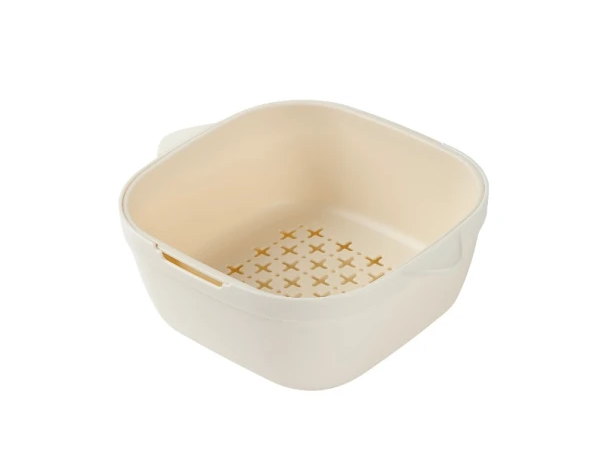Graceful Series Double Layer Colander (Small)(Beige)