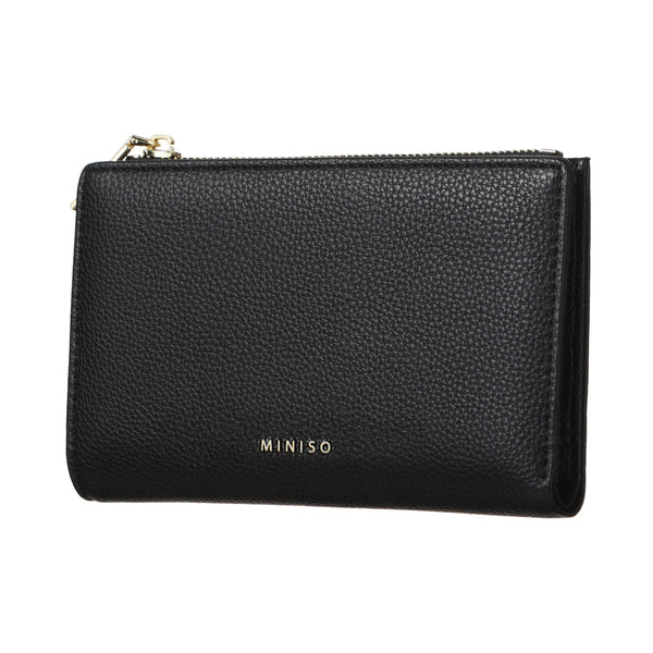 Two-fold Zipped Women's Wallet(Black)