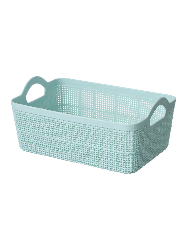 Braided Check Storage Basket with Handles-S