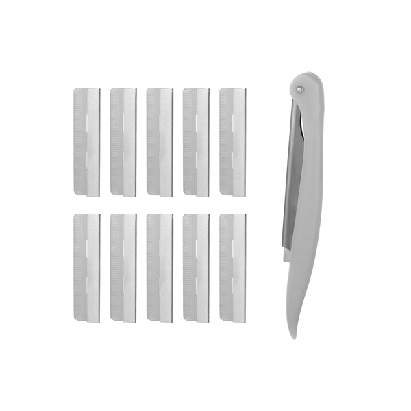 Foldable Eyebrow Razor (with 10 Blades)(Gray)