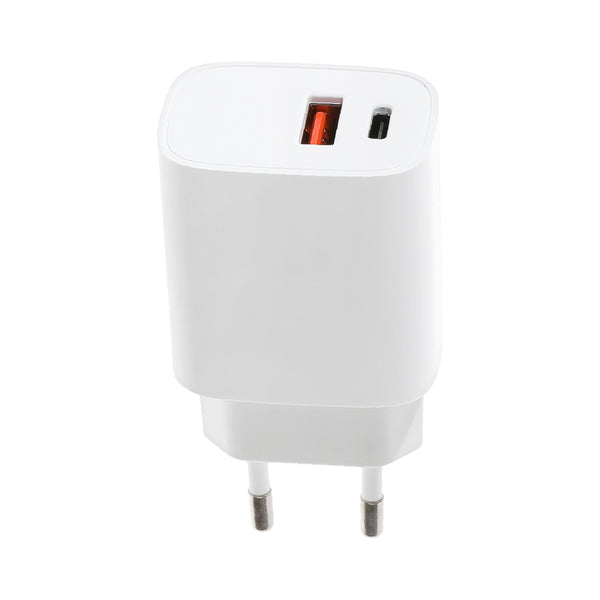 20W PD+QC Fast Charge Charger with USB+Type-C Ports Model: RWD020C-EU2