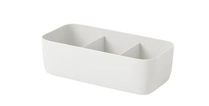 Clothes Storage Box with 3 Grids(Off-white)