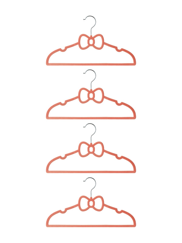 Flocking Clothes Hanger for Kids-4pcs (Bowknot)