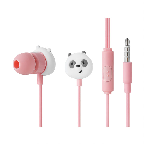 We Bare Bears Collection 4.0 In-ear Earphones with Storage Bag Model: 838?(Pink)