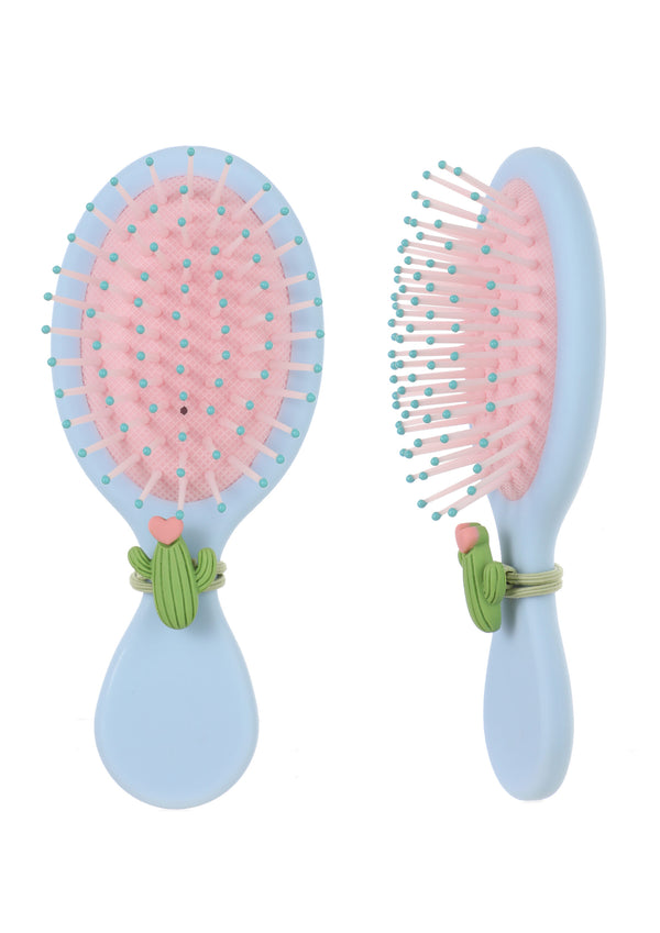 Mini Portable Paddle Brush (Cactus Hair Tie)