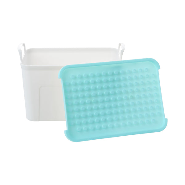 Bicolor Stackable Storage Box (S)(Blue+White)