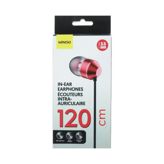 3.5mm In-Ear Earphones Model: Y771(Black & Red)