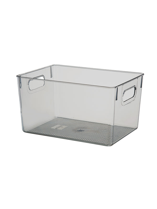 Transparent Series Rectangle Storage Box (L)(Transparent Gray)