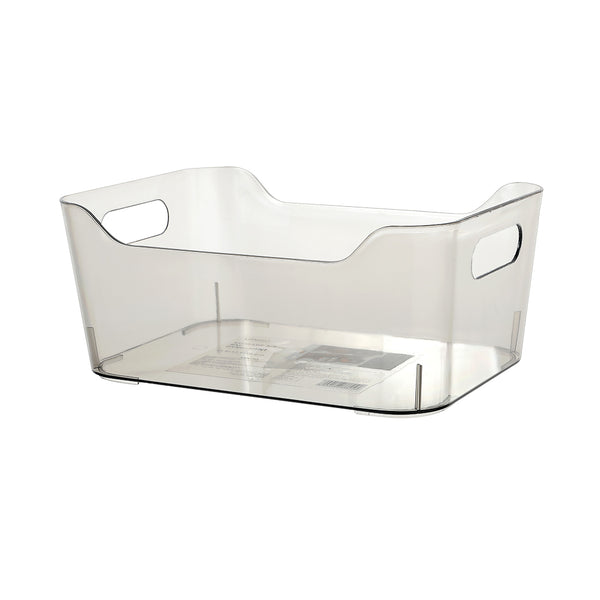 Transparent Series Plastic Storage Bin (L)(Transparent Gray)