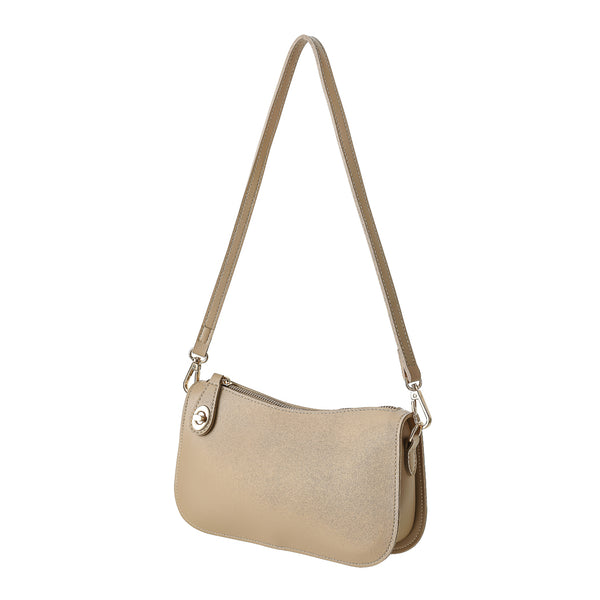 Shoulder Bag with Twist Lock(Apricot)