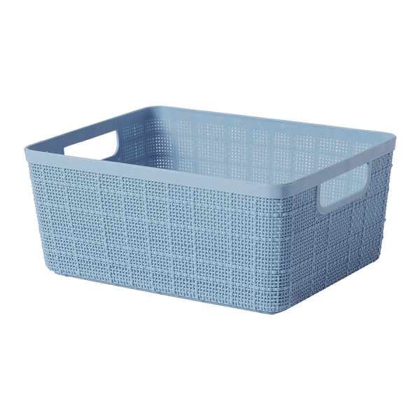 Morandi Color Series Desktop Storage Basket (L)(Navy Blue)