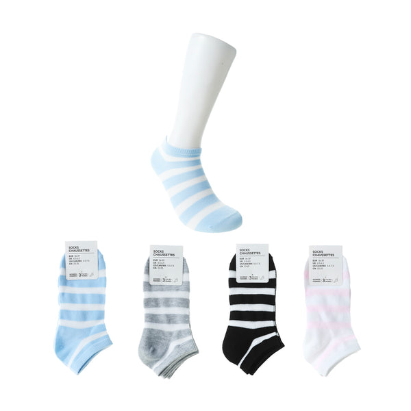 Women's Striped Low-Cut Socks (3 Pairs)