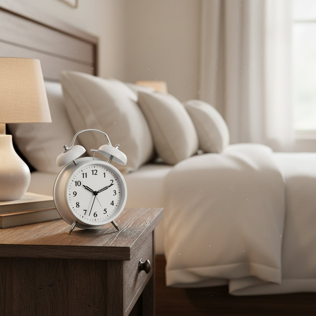 Black & White Series Twin Bell Alarm Clock (White Matte) – Miniso