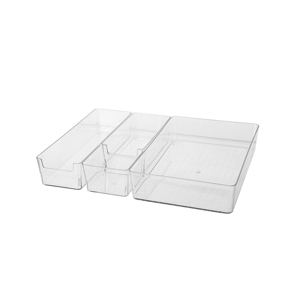 Transparent Storage Bin Set (4-Piece Set)