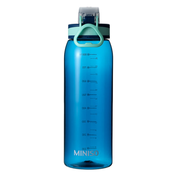 Plastic Cool Water Bottle with Handle (900mL, Blue)