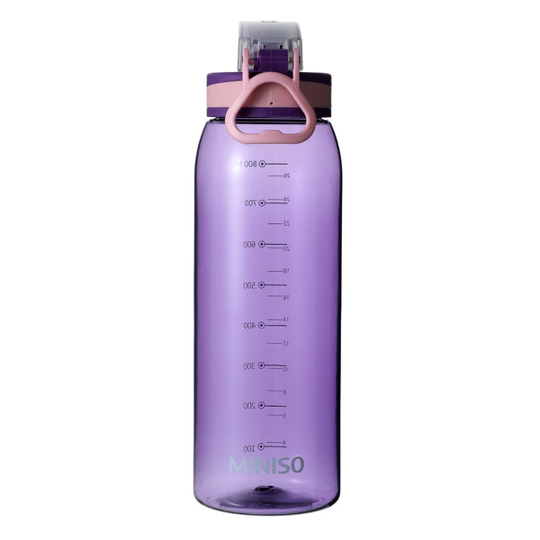 Plastic Cool Water Bottle with Handle (900mL, Purple)