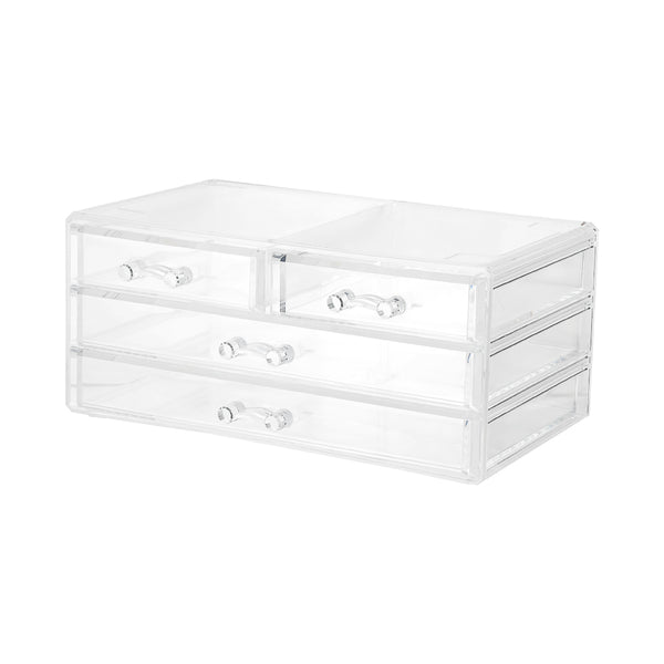 3 Tier Drawer Organizer for Cosmetics and Jewelry (Transparent)